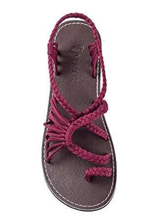 Damen nan Makramee-Riemchen-Sandalette mit Zehensteg und flexibler rutschfester Sohle Echo Archiv