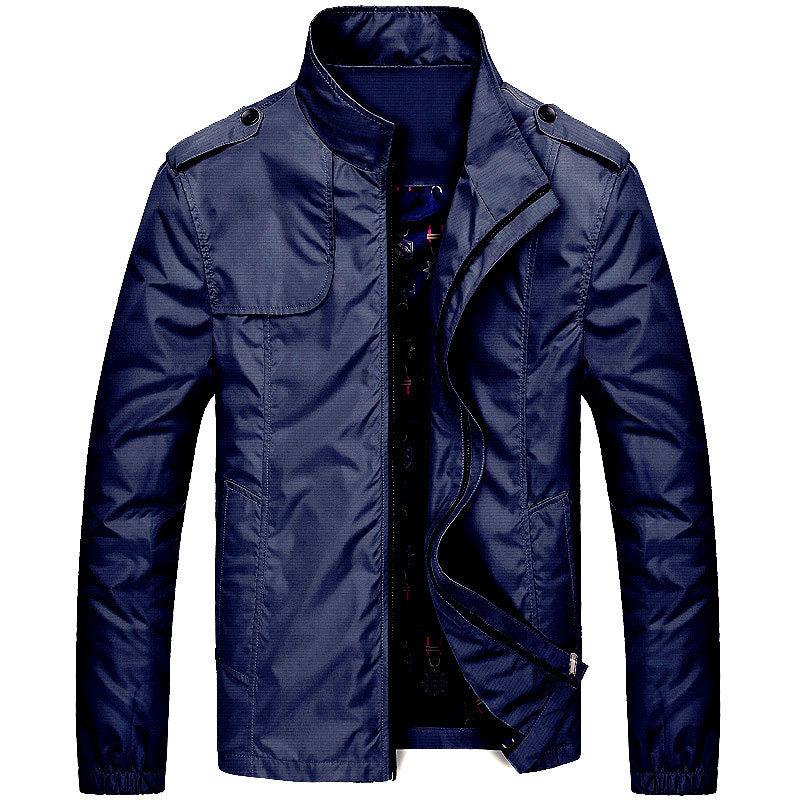 Herren Leichter Fieldblouson im Slim-Fit mit Stehkragen und Schulterklappen Echoarchiv