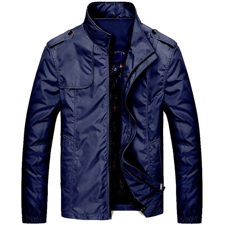 Herren Leichter Fieldblouson im Slim-Fit mit Stehkragen und Schulterklappen Echoarchiv
