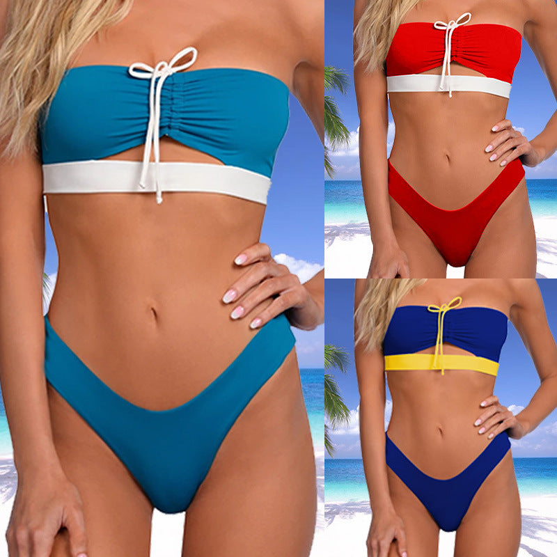 Damen Bandeau-Bikini mit raffiniertem Knoten und hohem Beinausschnitt Echo Archiv