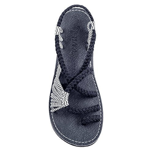 Damen nan Makramee-Riemchen-Sandalette mit Zehensteg und flexibler rutschfester Sohle Echo Archiv
