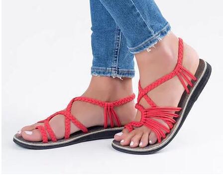 Damen nan Makramee-Riemchen-Sandalette mit Zehensteg und flexibler rutschfester Sohle Echo Archiv