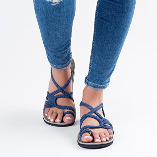 Damen nan Makramee-Riemchen-Sandalette mit Zehensteg und flexibler rutschfester Sohle Echo Archiv