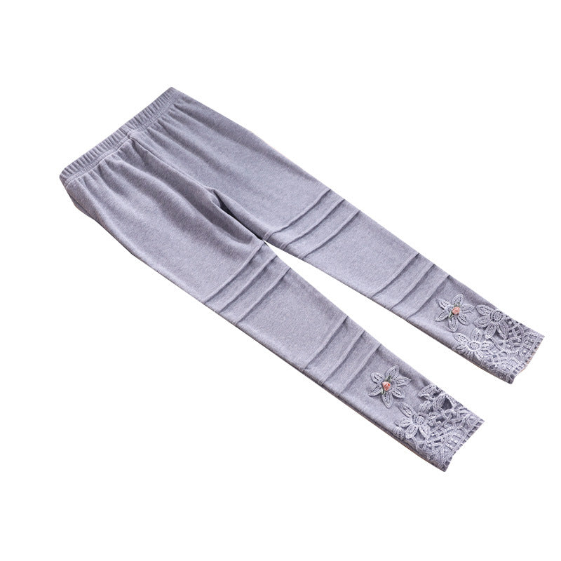 Mädchen modische Leggings mit floralem Spitzenbesatz Echo Archiv