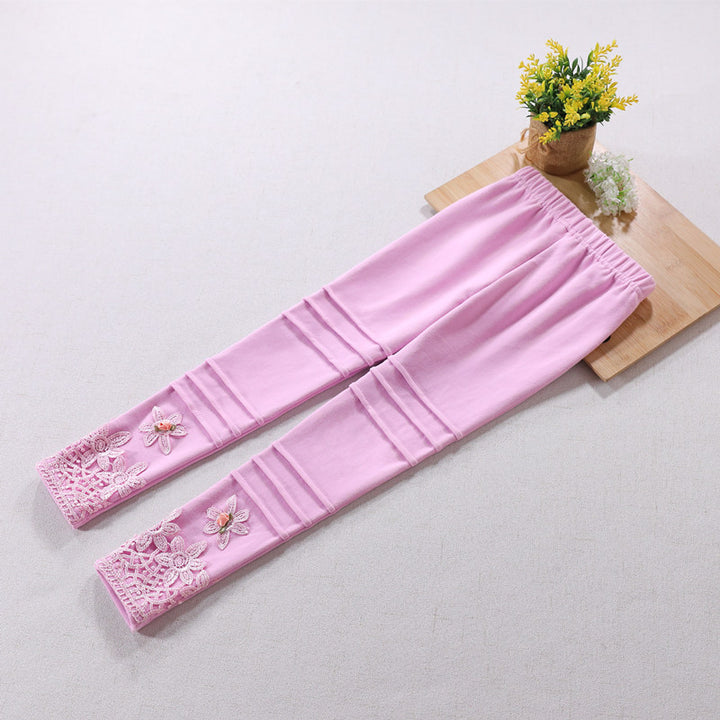 Mädchen modische Leggings mit floralem Spitzenbesatz Echo Archiv