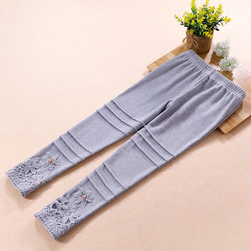 Mädchen modische Leggings mit floralem Spitzenbesatz Echo Archiv