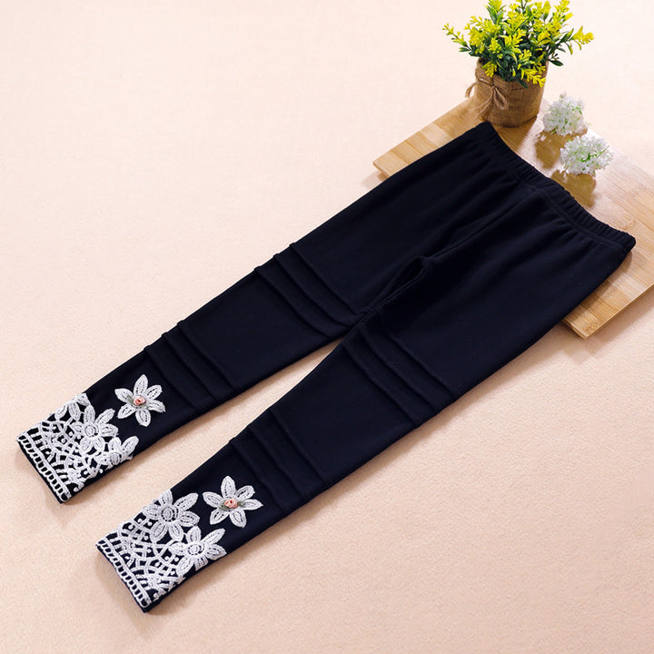 Mädchen modische Leggings mit floralem Spitzenbesatz Echo Archiv
