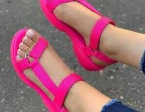 Damen nan sportliche Plateau-Sandalen mit verstellbaren Riemen Echo Archiv