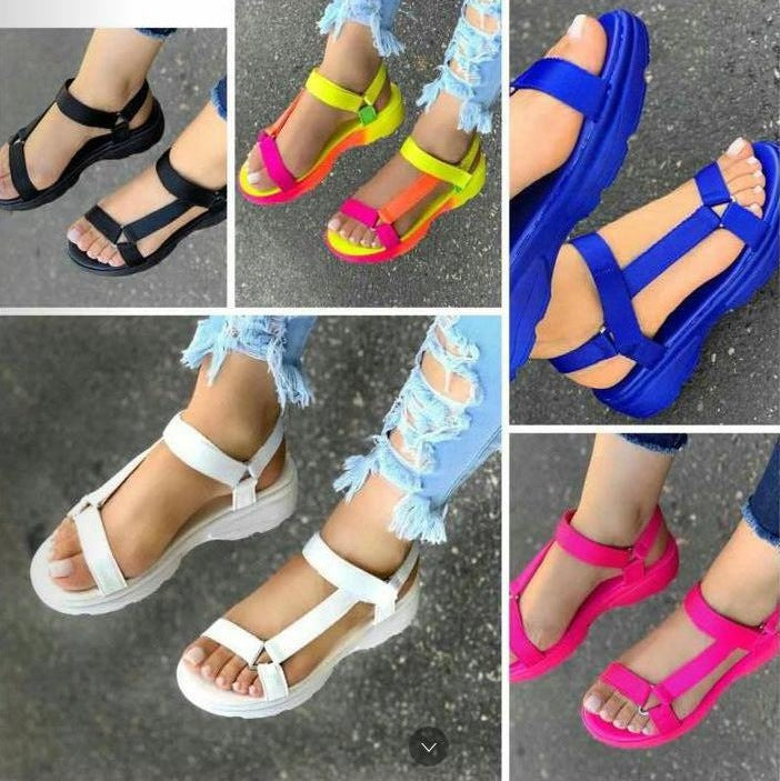 Damen nan sportliche Plateau-Sandalen mit verstellbaren Riemen Echo Archiv