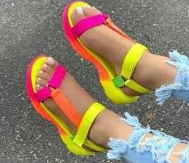 Damen nan sportliche Plateau-Sandalen mit verstellbaren Riemen Echo Archiv