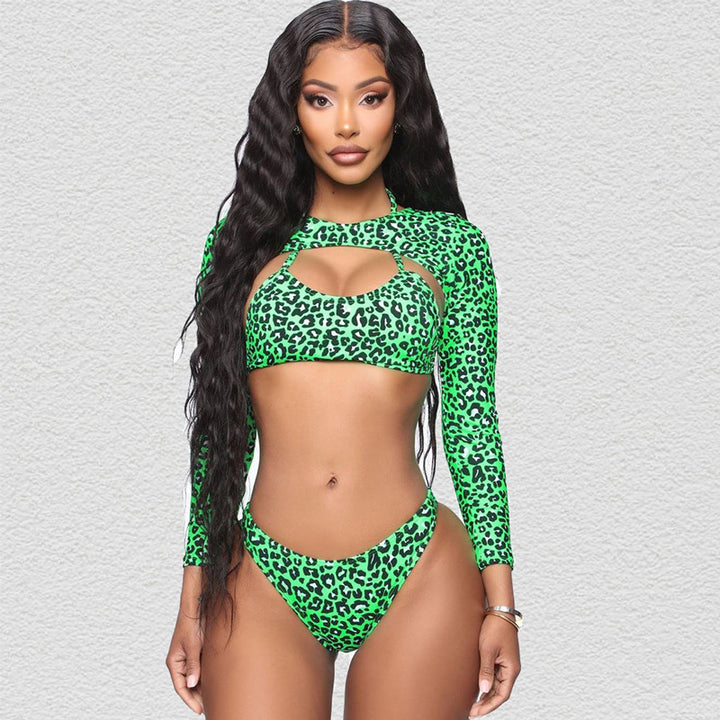 Damen Sportlicher Bikini mit langärmligem Design und modischem Cut-Out Echo Archiv