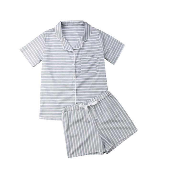 Damen nan zweiteiliges Shorty-Pyjama-Set aus Viskosejersey mit Paspelkragen und Tunnelzugbund Echo Archiv