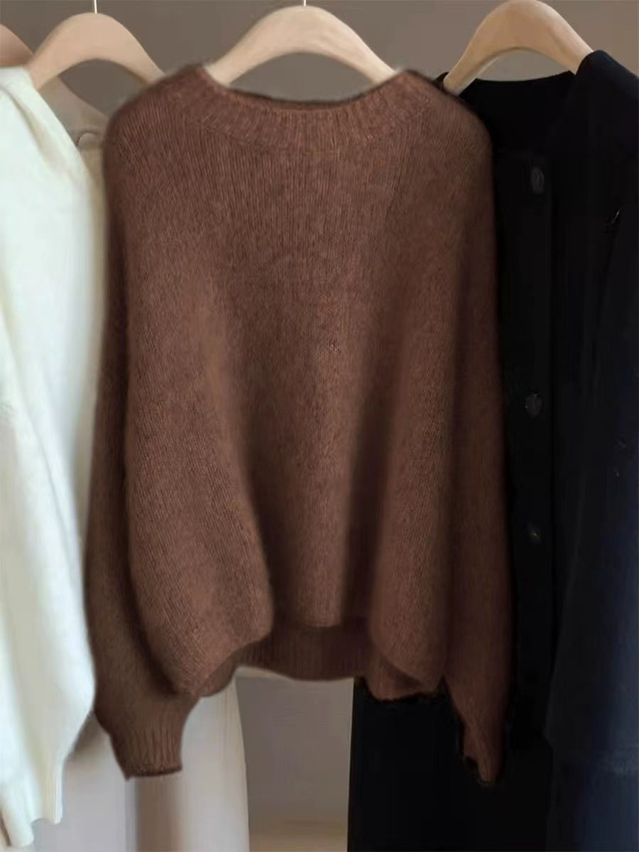 Damen-Kaschmirpullover, kurz und locker