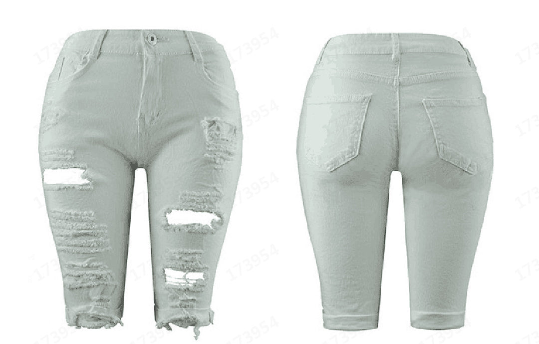 Damen Destroyed Denim-Hose mit lässigem Schnitt und modischen Rissdetails Echo Archiv