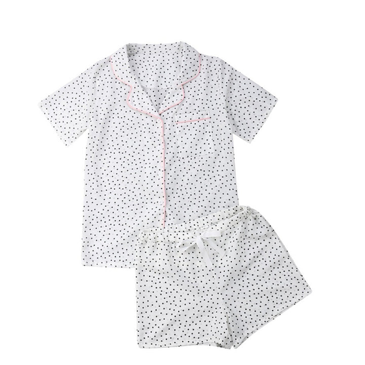Damen nan zweiteiliges Shorty-Pyjama-Set aus Viskosejersey mit Paspelkragen und Tunnelzugbund Echo Archiv