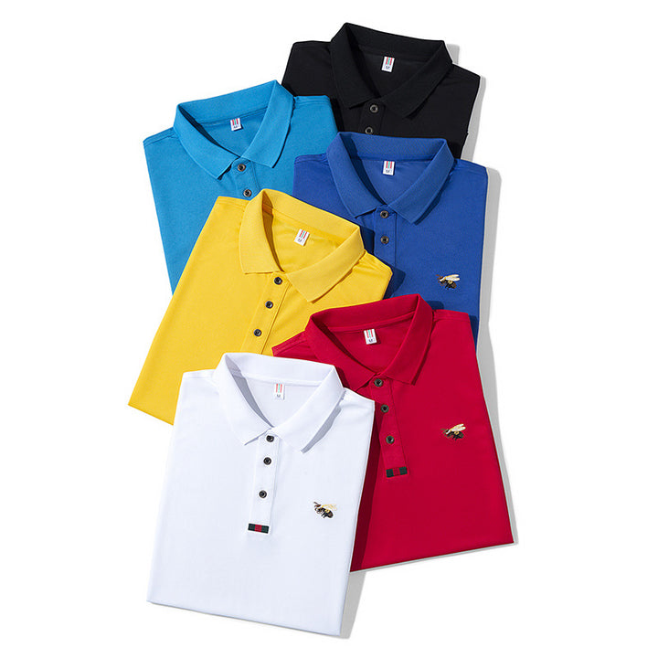 Herren Poloshirt mit gesticktem Motiv und pflegeleichtem Gewebe Echoarchiv