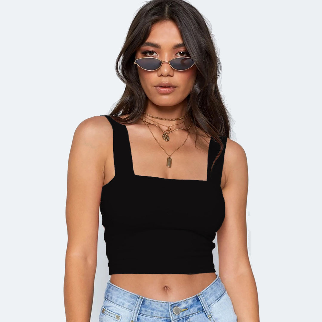 Damen Figurbetontes Crop-Top mit breiten Trägern Echo Archiv