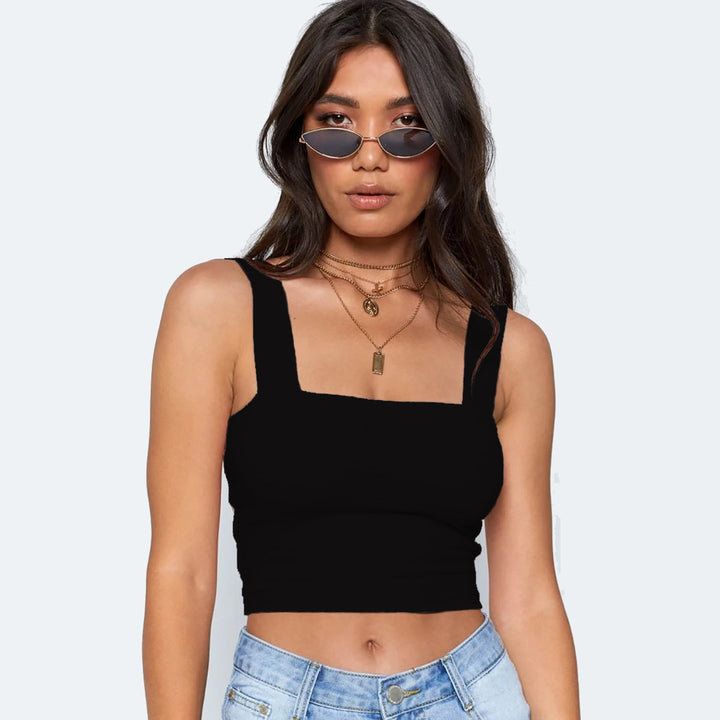 Damen Figurbetontes Crop-Top mit breiten Trägern Echo Archiv