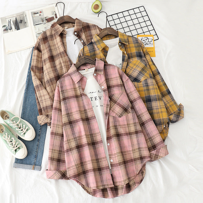 Unisex nan karierte Flanell-Hemdjacke im Oversize-Schnitt mit Brusttasche Echo Archiv