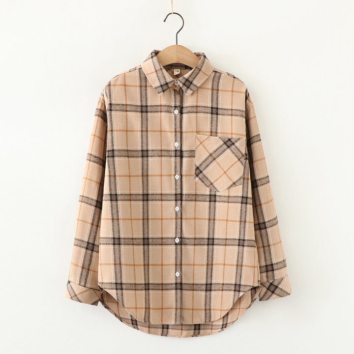 Unisex nan karierte Flanell-Hemdjacke im Oversize-Schnitt mit Brusttasche Echo Archiv