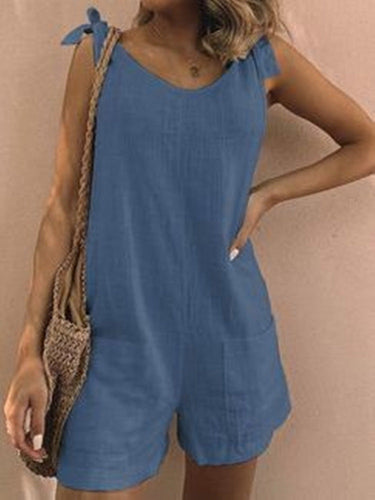 Damen Jumpsuit mit praktischen Taschen und verspielten Schulterbändern Echoarchiv