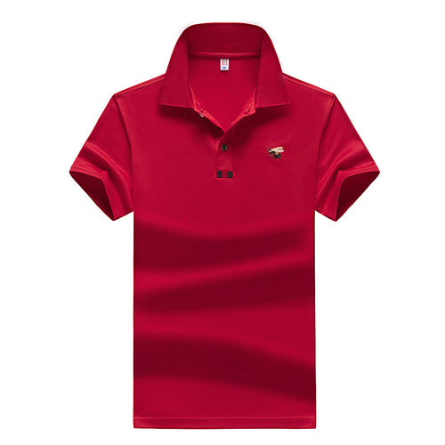 Herren Poloshirt mit gesticktem Motiv und pflegeleichtem Gewebe Echoarchiv