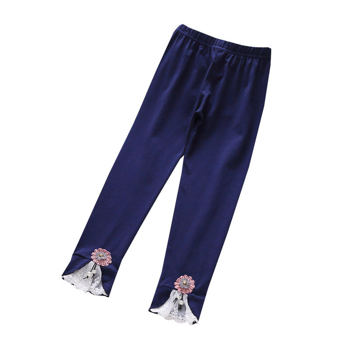 Mädchen Leggings mit bezauberndem Blumen- und Spitzenbesatz Echo Archiv