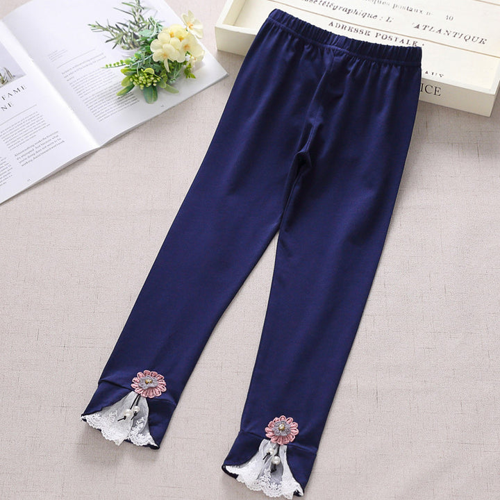 Mädchen Leggings mit bezauberndem Blumen- und Spitzenbesatz Echo Archiv