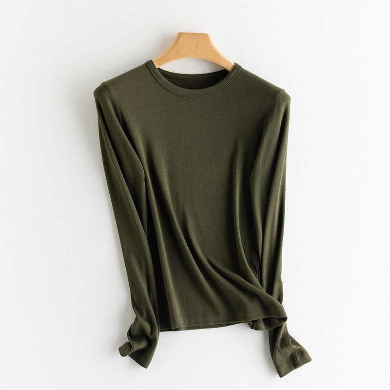 Damen-Strick-Unterziehshirt, Kaschmir-Mischgewebe, verschiedene Kragen