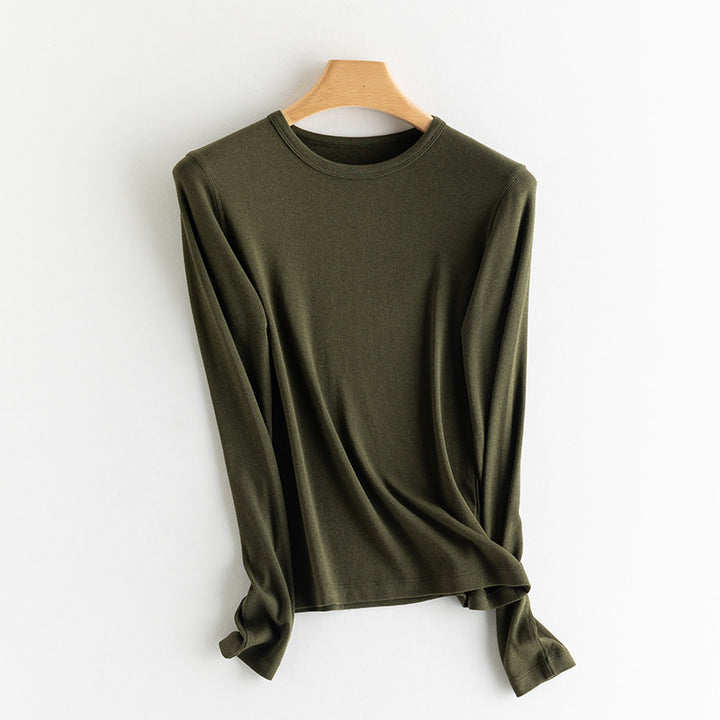 Damen-Strick-Unterziehshirt, Kaschmir-Mischgewebe, verschiedene Kragen