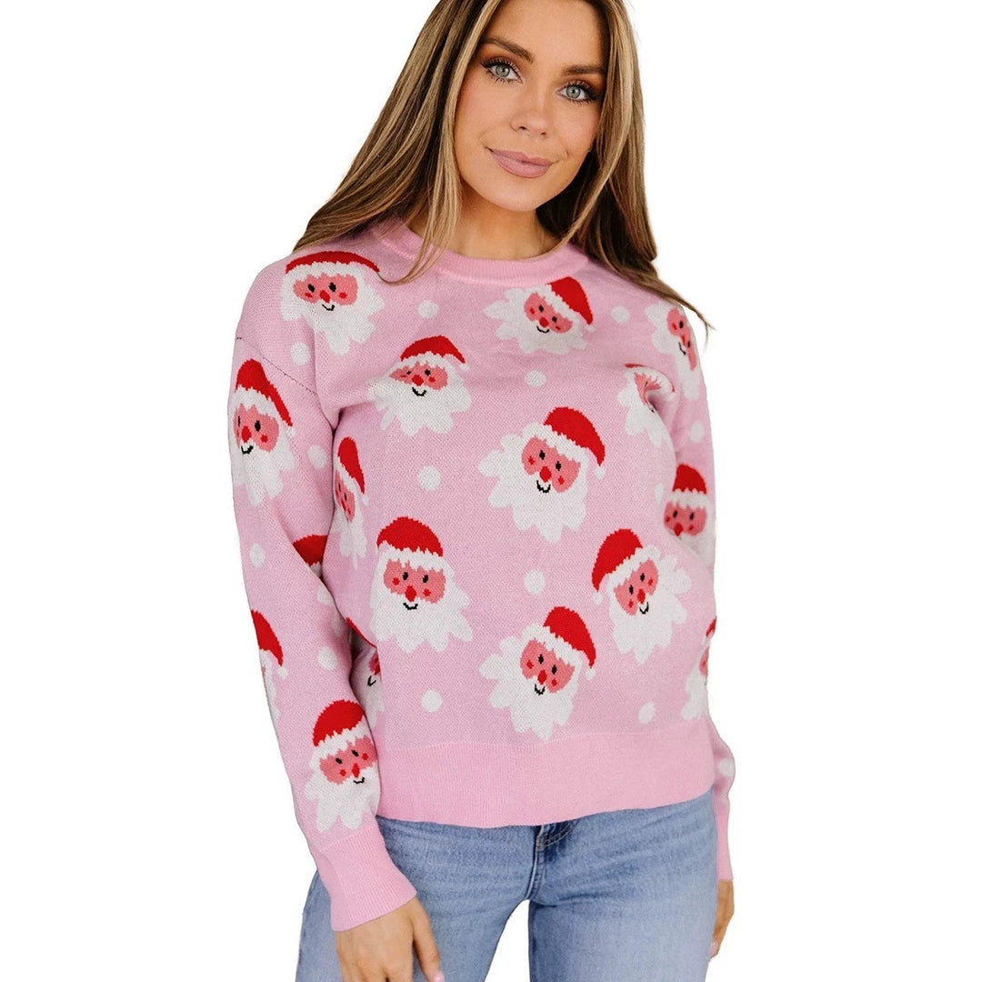 Damen-Strickpullover mit Weihnachtsmotiv