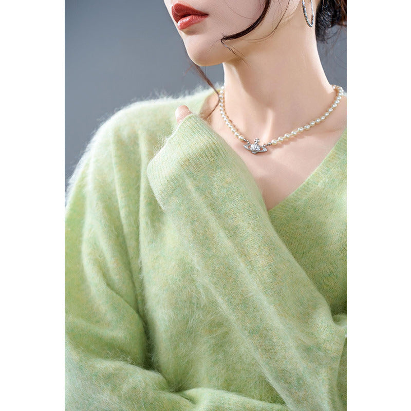 Damen-Pullover aus Kaschmir-Wollmischung, nahtlos