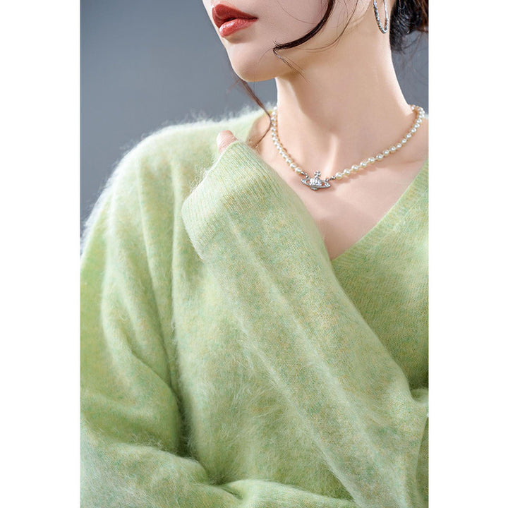 Damen-Pullover aus Kaschmir-Wollmischung, nahtlos