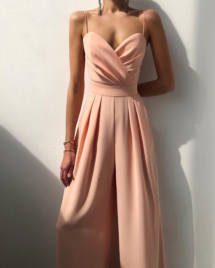 Echoarchiv | Damen Eleganter Fließender Jumpsuit mit Spaghettibändern für Festliche Anlässe