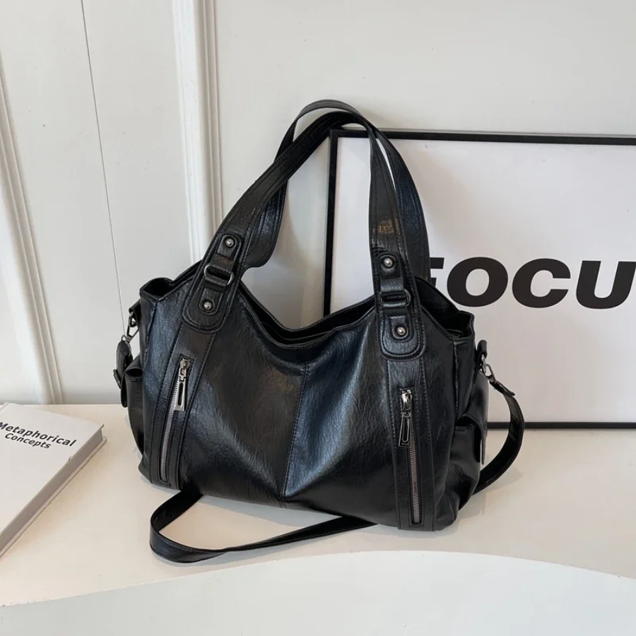 Stilvolle Lederhandtasche Mit Reißverschluss – Avelisse