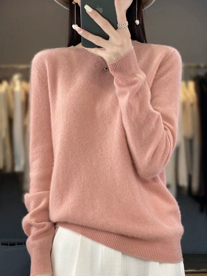 Echoarchiv | Pullover Damen Runder Ausschnitt Weicher und Eleganter Strickpullover
