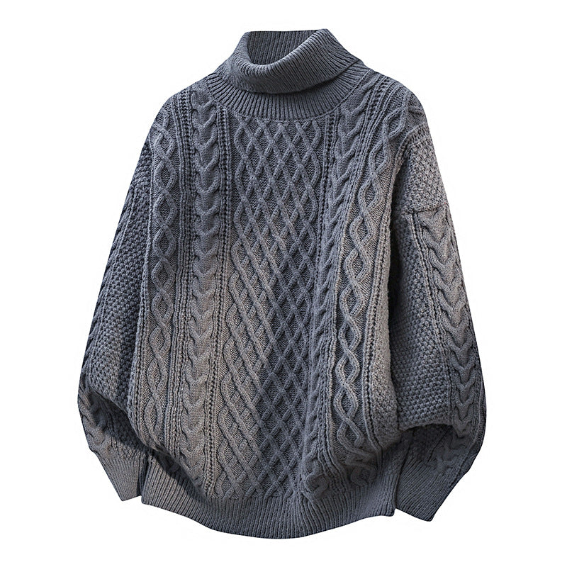Herren-Strickpullover mit Zopfmuster