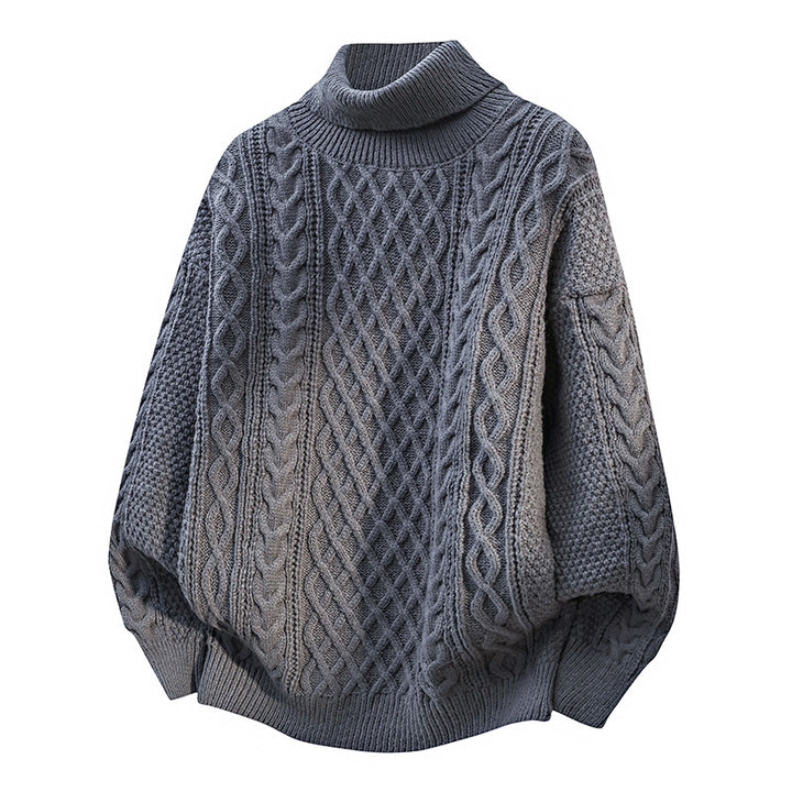 Herren-Strickpullover mit Zopfmuster