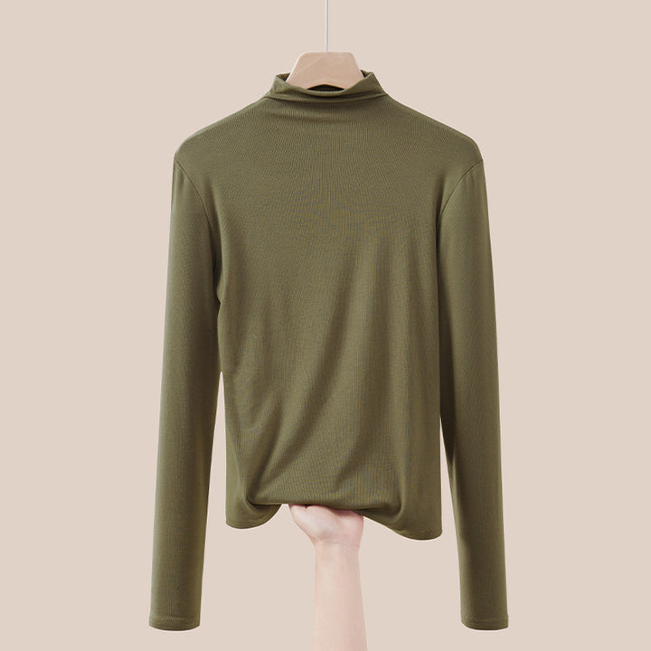 Dünner Damen-Rollkragenpullover, Langarm, Strick