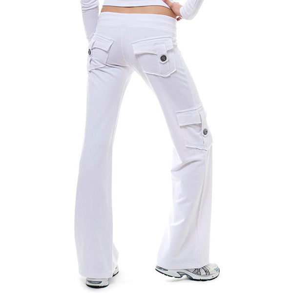 Damen nan lässige Low-Rise Cargo-Loungehose mit weitem Bein, breitem Komfortbund und dekorativen Klappentaschen Echo Archiv