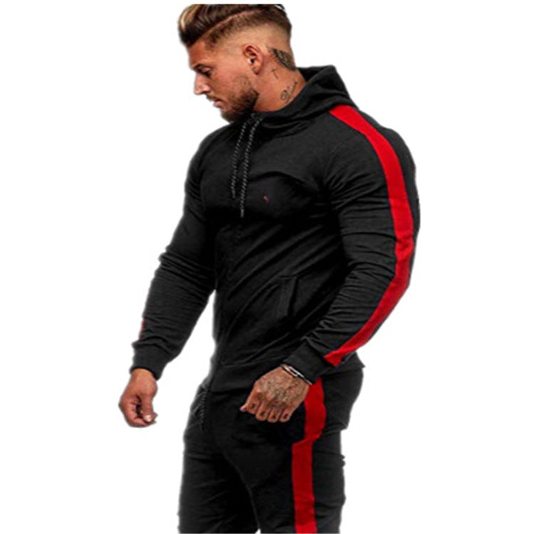 Herren Sportliche Kapuzenjacke mit kontrastierenden Seitendetails Echoarchiv