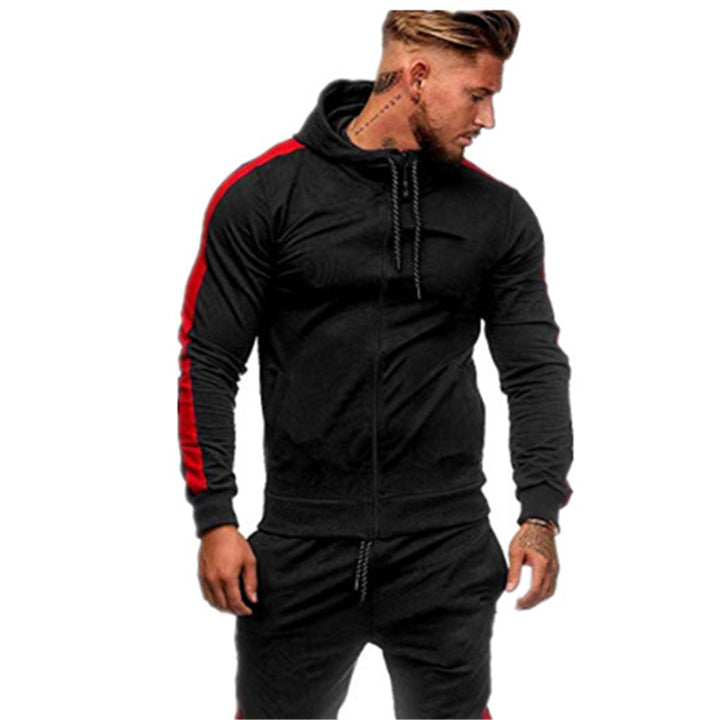 Herren Sportliche Kapuzenjacke mit kontrastierenden Seitendetails Echoarchiv