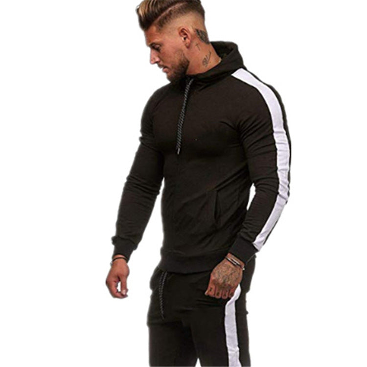 Herren Sportliche Kapuzenjacke mit kontrastierenden Seitendetails Echoarchiv