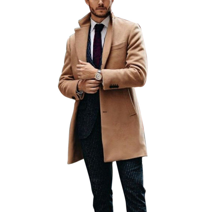 Herren eleganter Wollmantel mit schickem Revers und praktischen Eingrifftaschen Echoarchiv