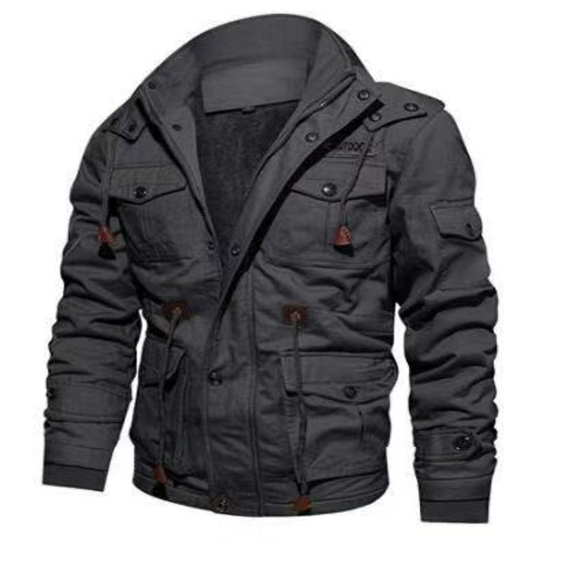 Herren Gefütterte Fieldjacke im Utility-Look mit Teddyfutter und Mehrfachtaschen Echoarchiv