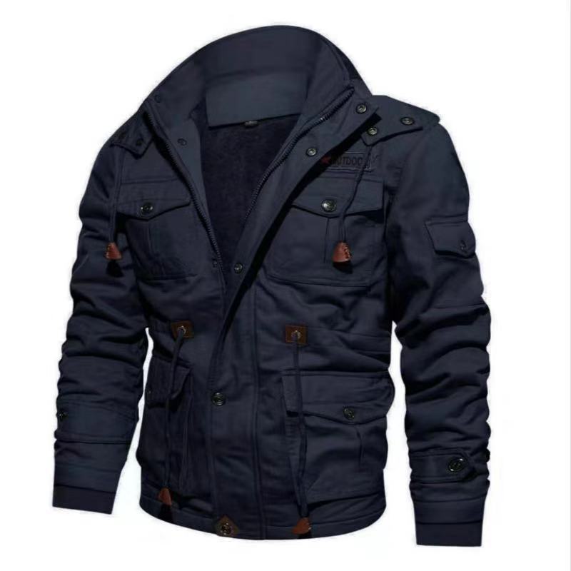 Herren Gefütterte Fieldjacke im Utility-Look mit Teddyfutter und Mehrfachtaschen Echoarchiv