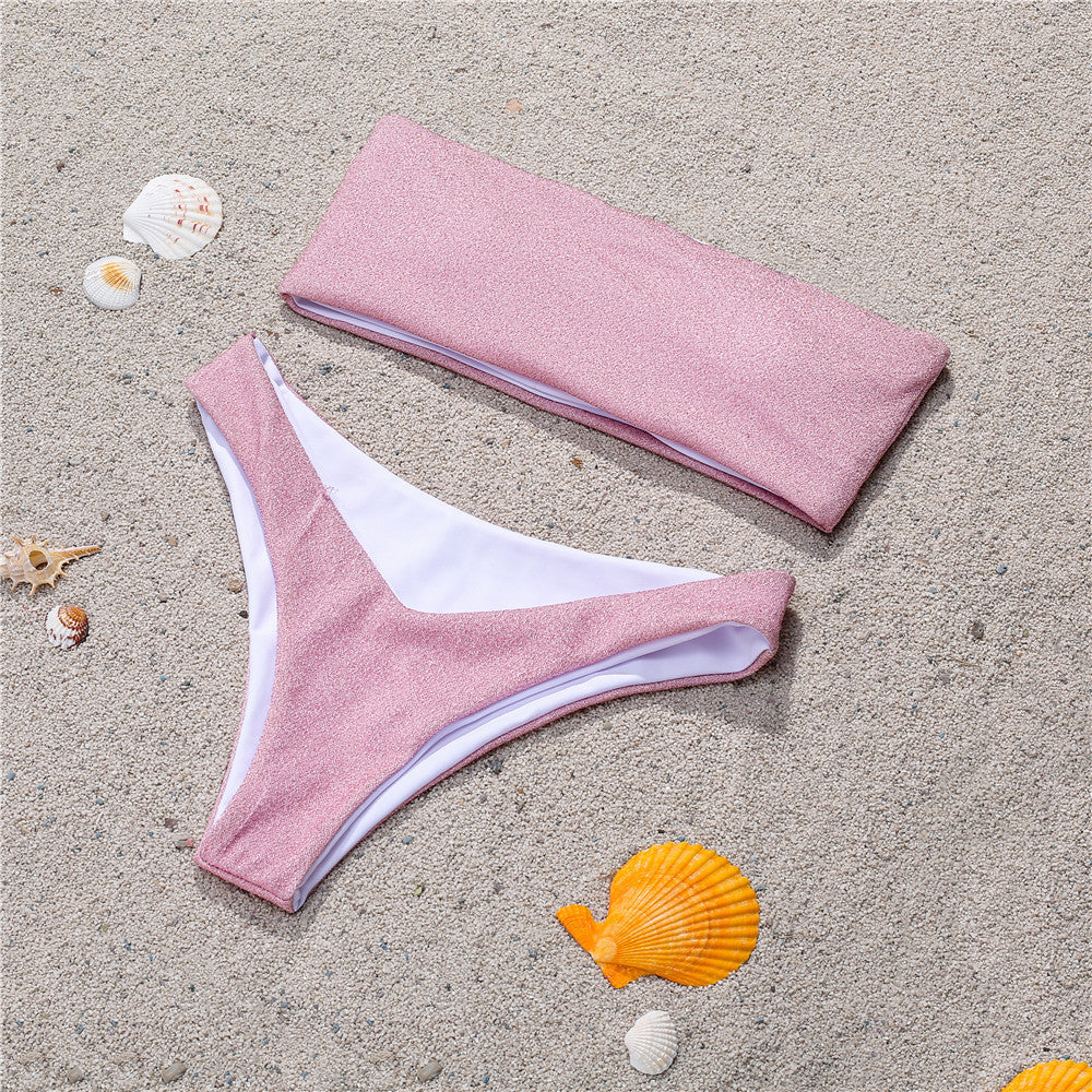 Damen Bandeau-Bikini mit schimmerndem Oberteil Echo Archiv