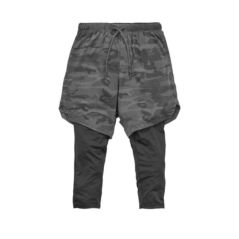 Herren Trainingsshorts mit integrierten Leggings und elastischem Bund Echoarchiv
