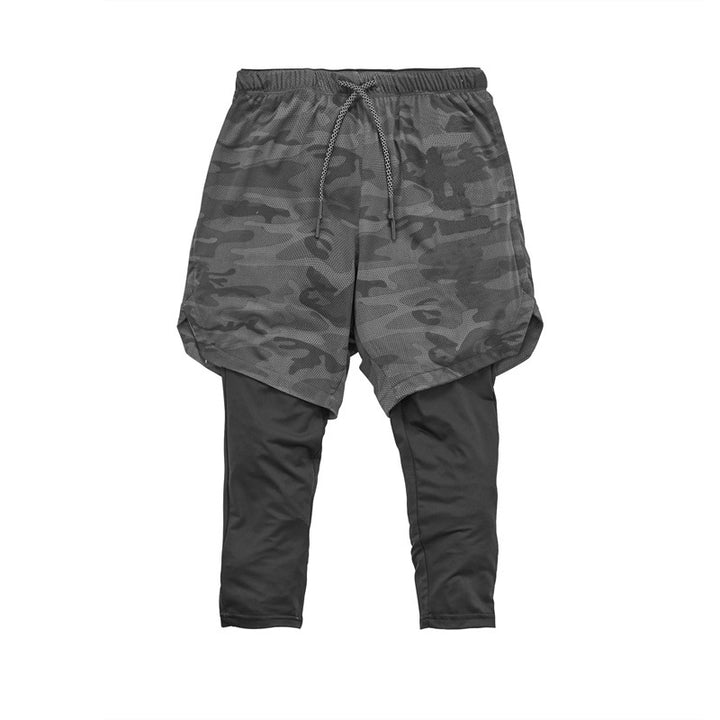 Herren Trainingsshorts mit integrierten Leggings und elastischem Bund Echoarchiv