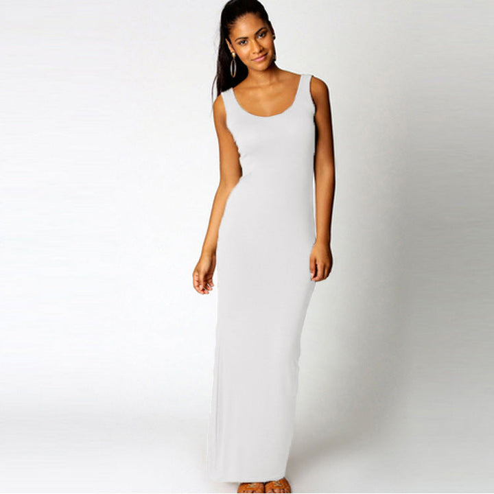 Damen Maxikleid Aus Weichem Jersey mit Tiefem Rundhalsausschnitt Echoarchiv